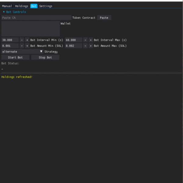 SolSaver volume bot screen